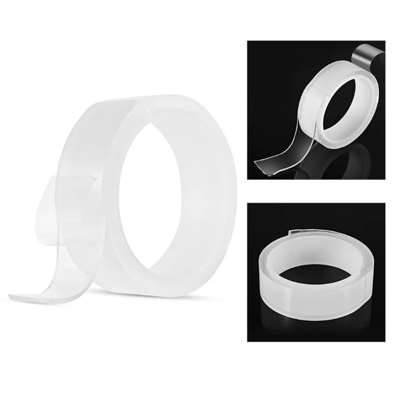 

1/2/3/5M Strong Adhesive Non-marking Nano Tape 50MM Wide Reusable Transparent Double-sided Tape Household Waterproof Cleaning