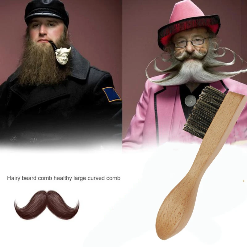 2 шт. натуральная щетина кабана щетка для бороды мужчин бамбуковая Массажная