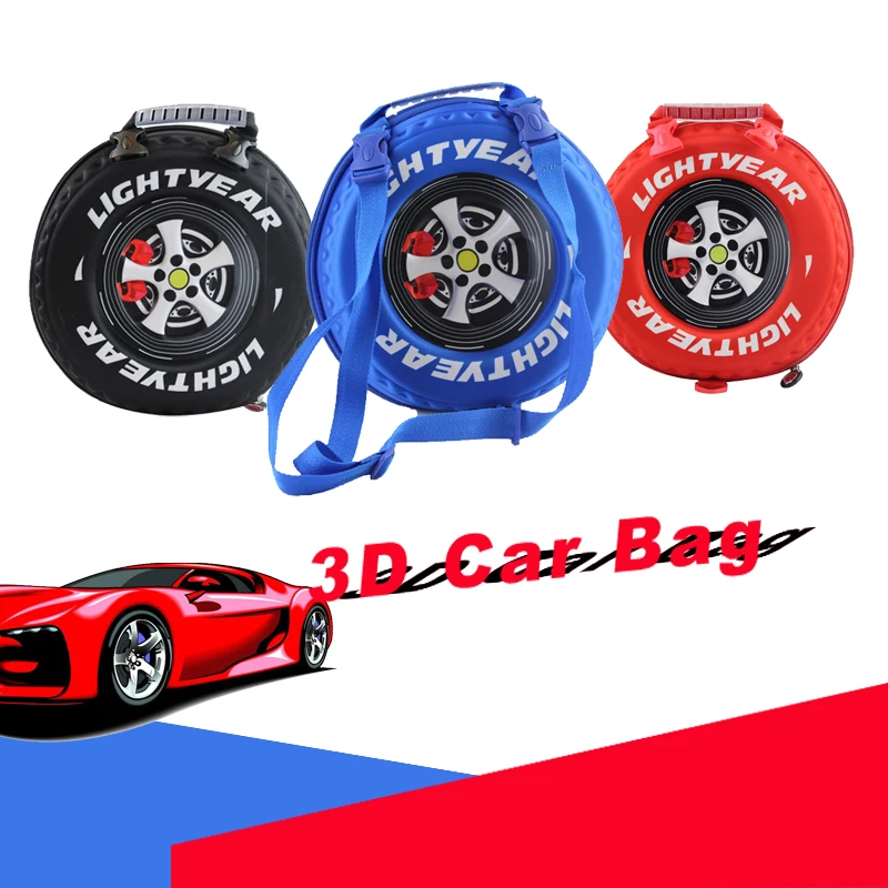 3D стерео Автомобильные сумки детский школьный рюкзак с принтом в виде шин