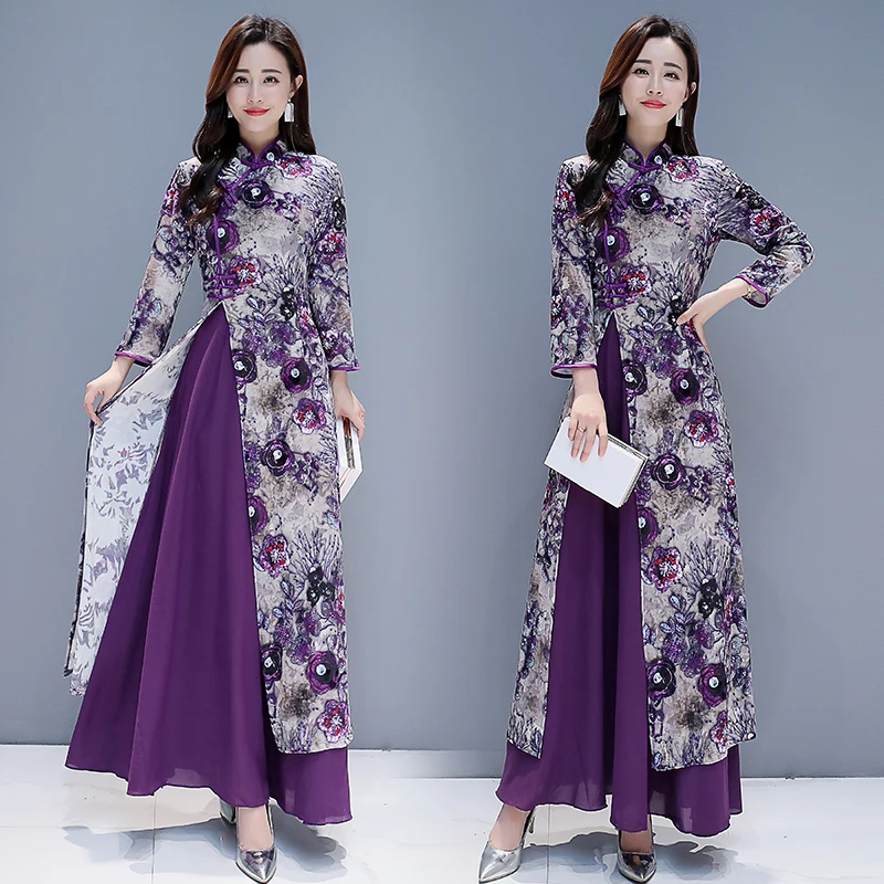 

Chinese style Slim cheongsam dress for women evening dress etiquette Costumes cheongsam dresses women dress
