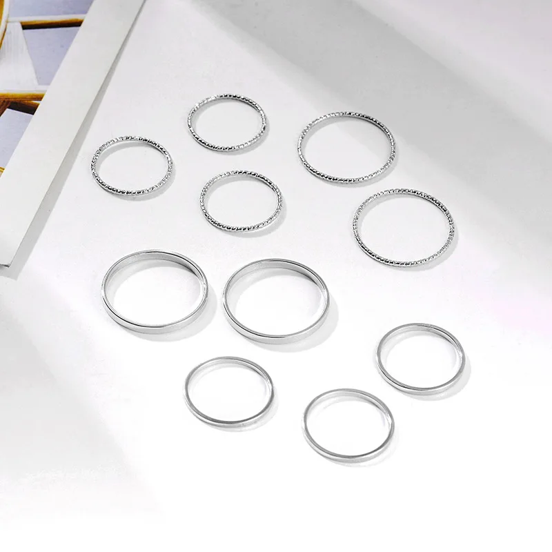 Набор колец с молнией и волнами для женщин девушек подарочный набор из 10 шт. |