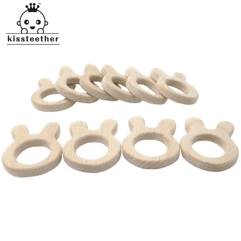 Бук деревянный кролик натуральные ручной работы деревянные Прорезыватель DIY