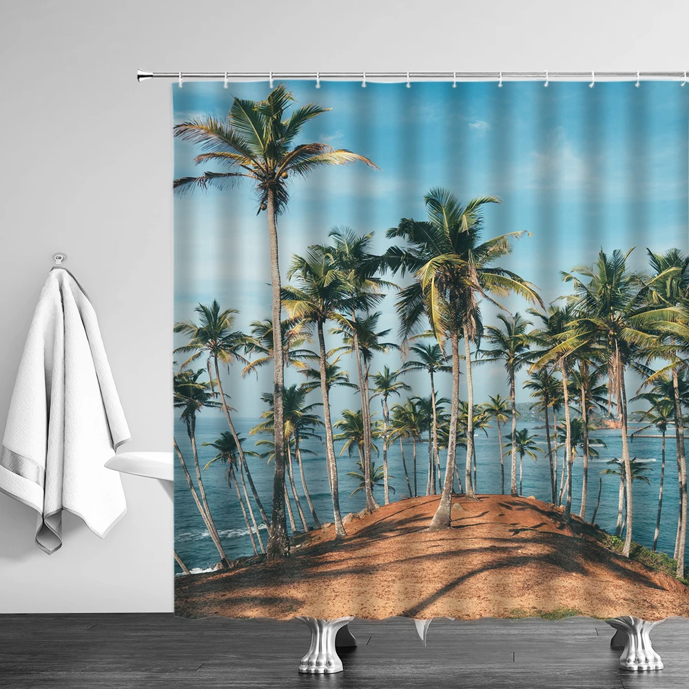 Занавеска для душа s Водонепроницаемая тканевая штора с зеленым лугом цветами