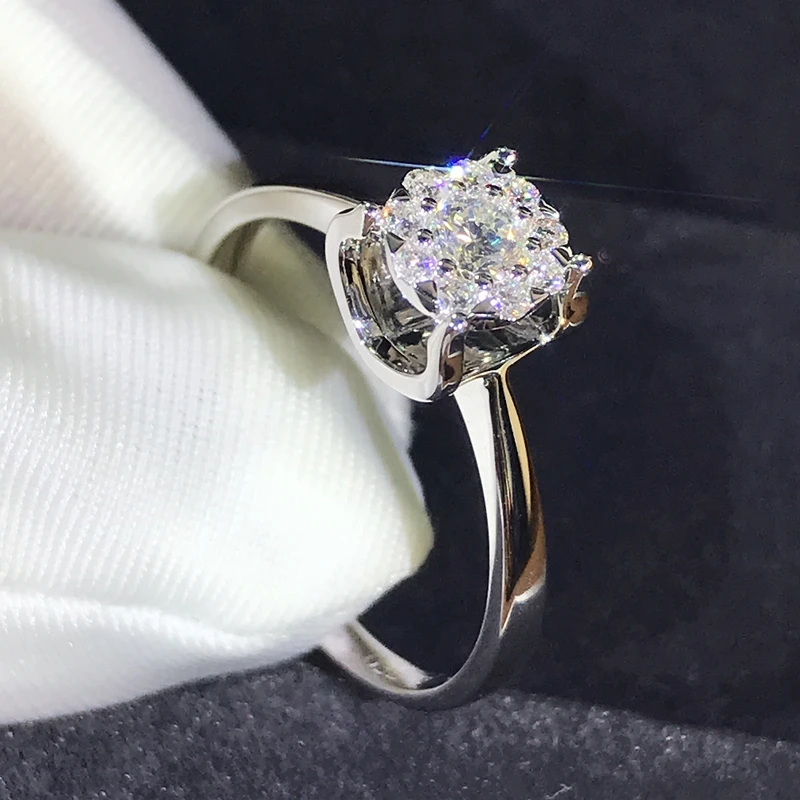 

18K goldr ring 1ct D VVS moissanite ring Engagement&Wedding Jewellery with certificate 018