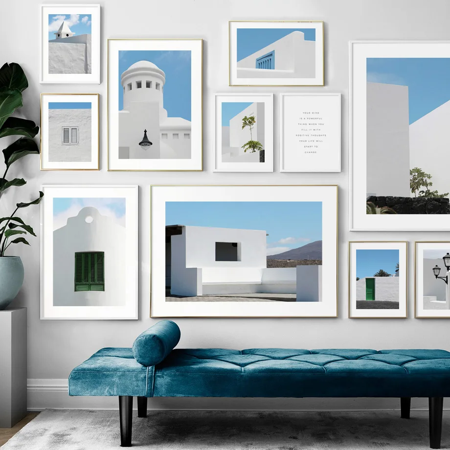 

Morocco Style Geometric House Building Wall Art Canvas Painting Nordic Posters And Prints Wall Pictures For Living Room Decor