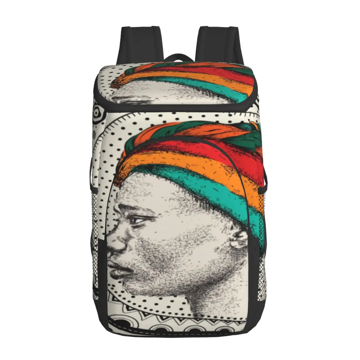 picnic cooler backpack african woman turban ethno tribal waterproof thermo bag refrigerator fresh keeping thermal insulated bag free global shipping