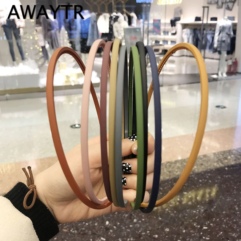 Женская повязка на голову AWAYTR однотонная пластиковая аксессуар для волос| |