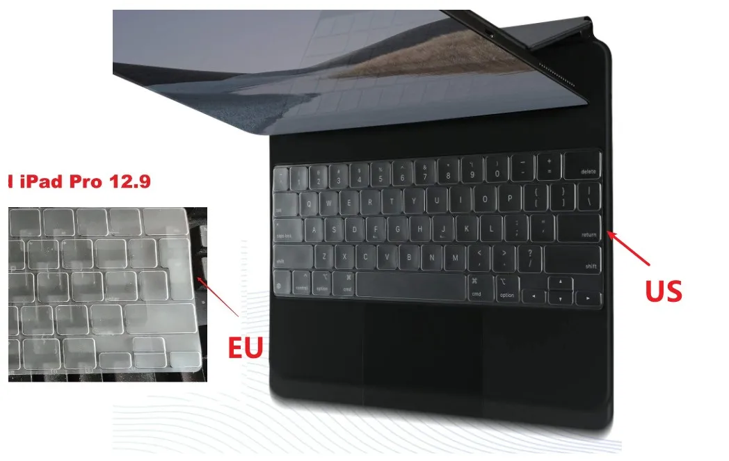 

Euro US TPU for Apple Magic Keyboard iPad Pro 11 Pro11 2020 / iPad Pro 12.9 2020 Keyboard Cover Protector Skin