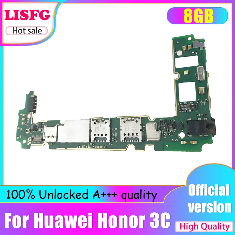 Original Unlocked H30-U10 H30-C00 8GB Motherboard For Huawei Honor 3C Logic Main Board with Full chips | Мобильные телефоны и