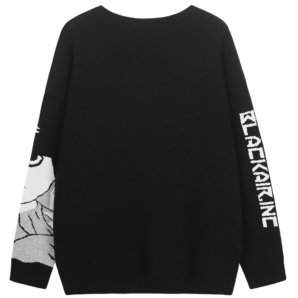 Мужской свитер в стиле хип-хоп винтажный трикотажный ретро и японского аниме Death