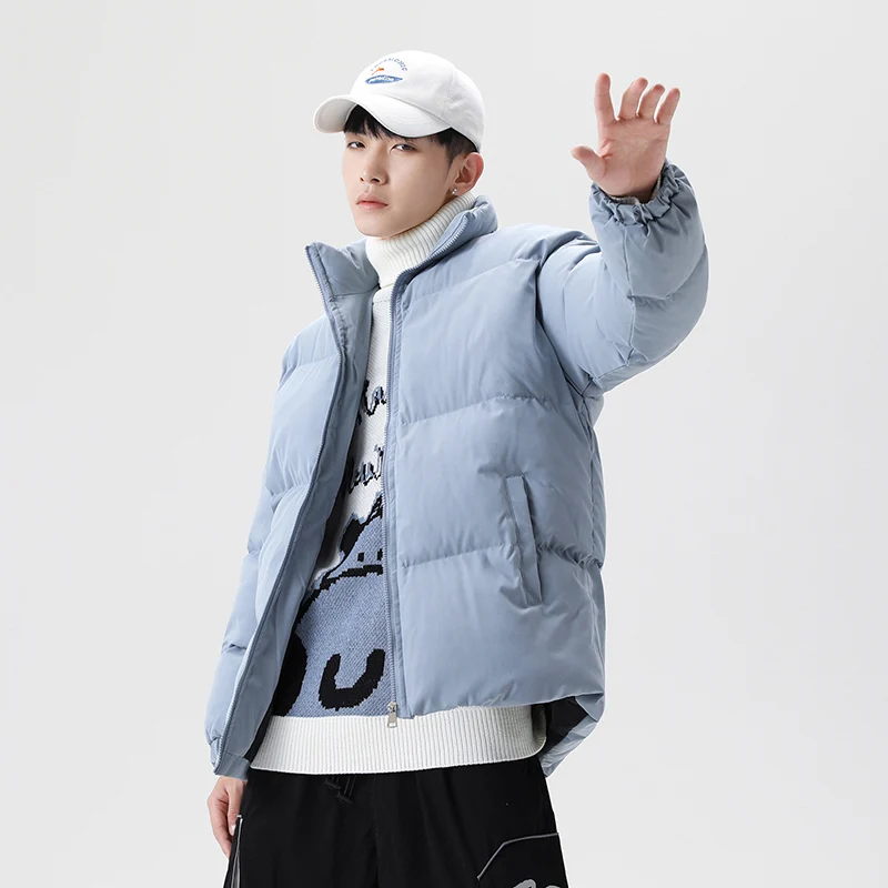 Men's Harajuku color coat winter jacket 2021 men's street clothes hip hop Parker Korean black clothes puff jacket