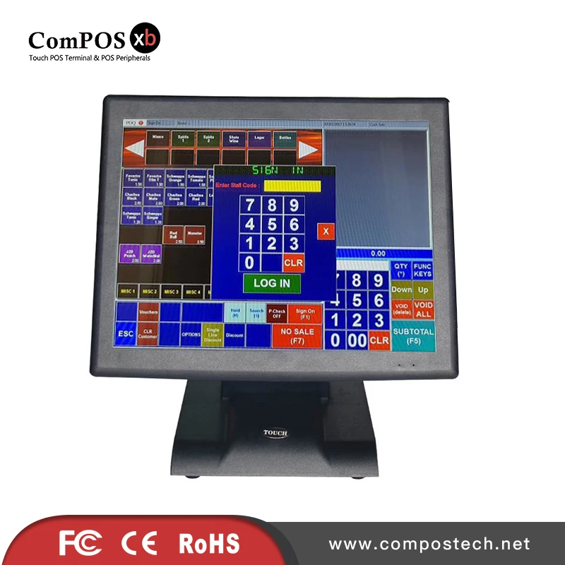 Pos терминал 5 проводов резистивный сенсорный экран 15 ''pos система Заводская