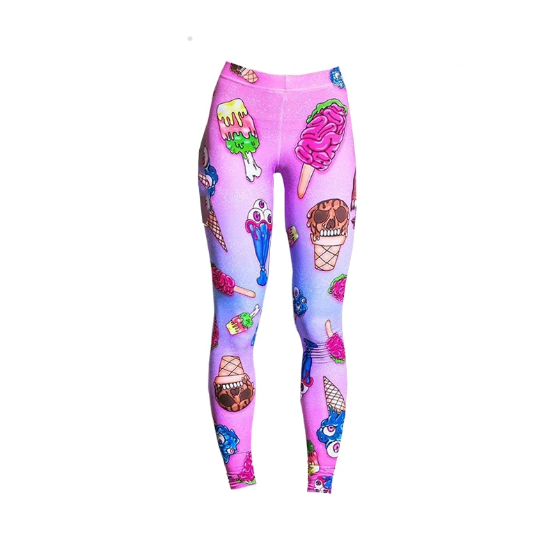 

Sexy Women Fashion Leggings Ice Cream Printed Gym Women Clothes High Waist Push Up Sports Fitness Street All-match