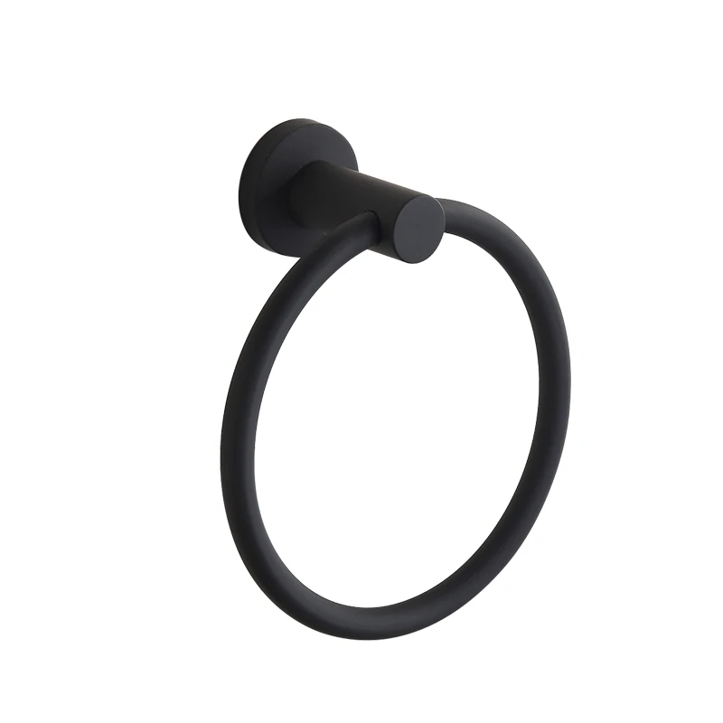 

Towel Ring 304 Stainless Steel Wall-Mounted Bathroom Ring Simple Black Personality Creative Hand Towel Holders Porte Serviette