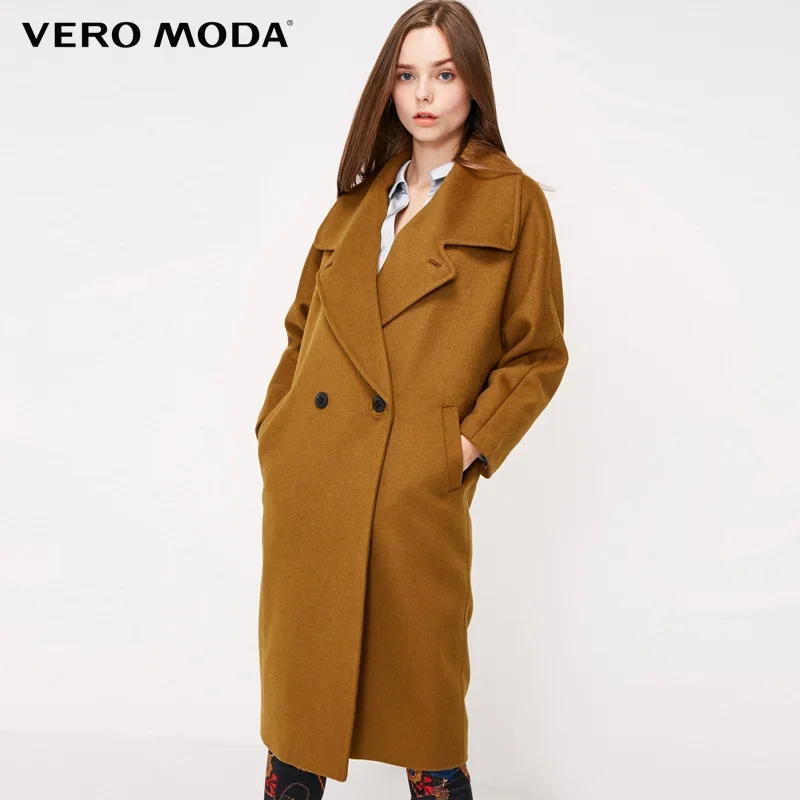 Vero Moda Женское зимнее длинное шерстяное пальто средней длины | 318327533 Женская