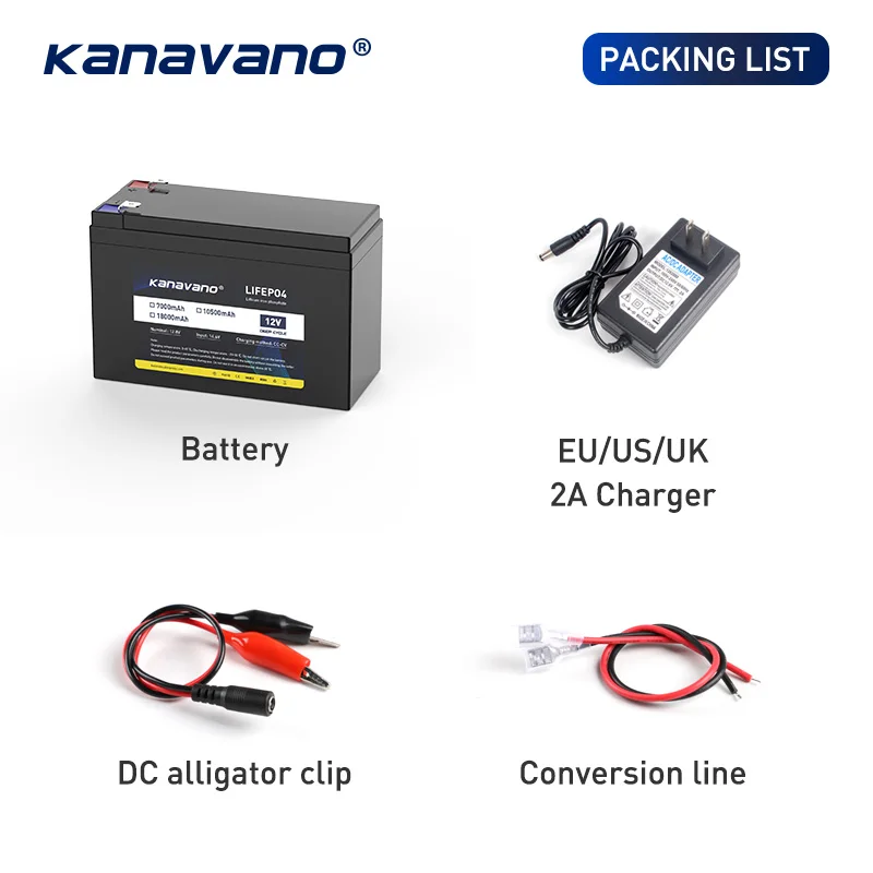 Kanavano 12V 7Ah 10.5Ah 18Ah Lifepo4 аккумулятор с 4S 40A сбалансированная BMS для автомобиля игрушка