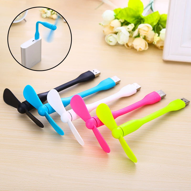 

7 Colors Portable Mini Flexible Bendable USB Fan And USB Gadgets Hand Fan Night For Power Bank PC For Laptop Support Wholesale