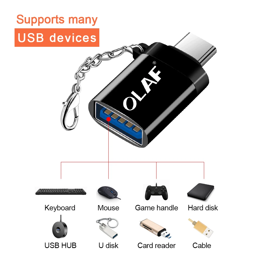 Olaf usb type C OTG адаптер USB C зарядный кабель для передачи данных для Macbook samsung S10 S9 S8 huawei Xiaomi Mi9 USB для type-c OTG
