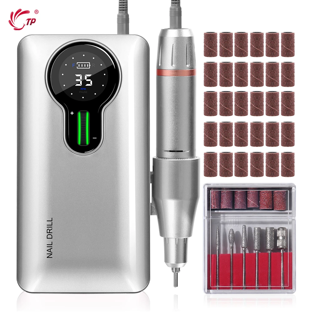 

35000RPM Nail Drill Machine For Manicure Nail File With LCD Screen Acrylic Electric Nail Drill Milling Cutter Nail Art Tools