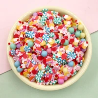 100g mix cake candy ball polymer hot clay sprinkles for slimes filler tiny cute plastic klei accessories diy sequin crafts