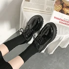 Женские туфли в британском стиле wind, универсальные черные мягкие туфли для студентов, обувь из лакированной кожи на платформе, удобные туфли на плоской подошве