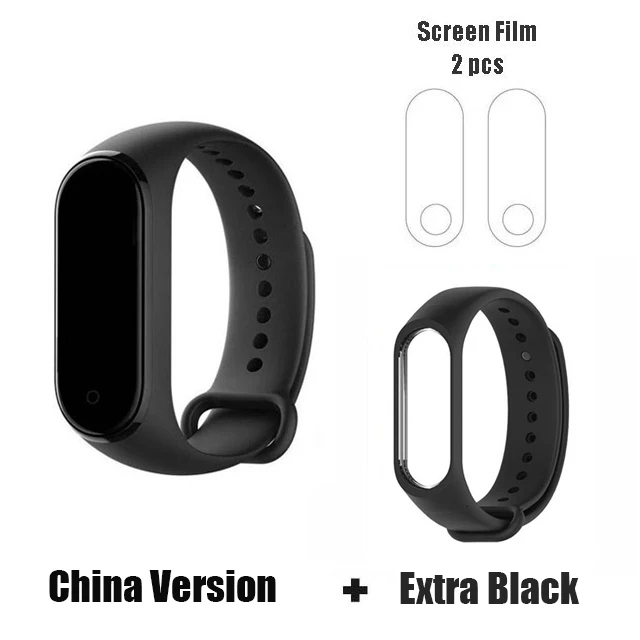 Mi 4 CN black film Xiaomi mi band 3 mi Band 4 новейший музыкальный умный Браслет пульсометр фитнес 135 мАч 3 Цвета экран Bluetooth 5,0 - Цвет: Mi 4 CN black film