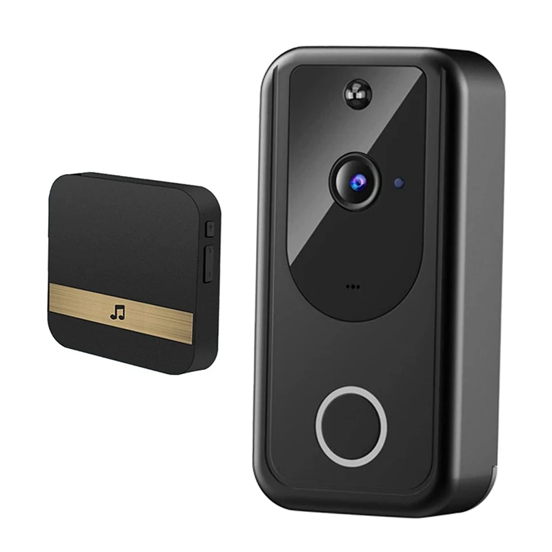 

Video Doorbell Camera Kit WiFi Smart Wireless Battery Camera 166° Wide Angle Infrared PIR Motion Detection EU Plug