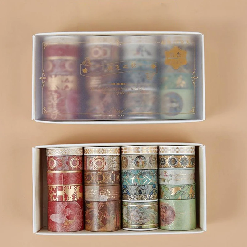 

20 pcs/set Retro Luxury Paper Washi Tape Vintage Palace Spring Flower Star Adhesive Mashiking Tapes for Diary Album Decoration