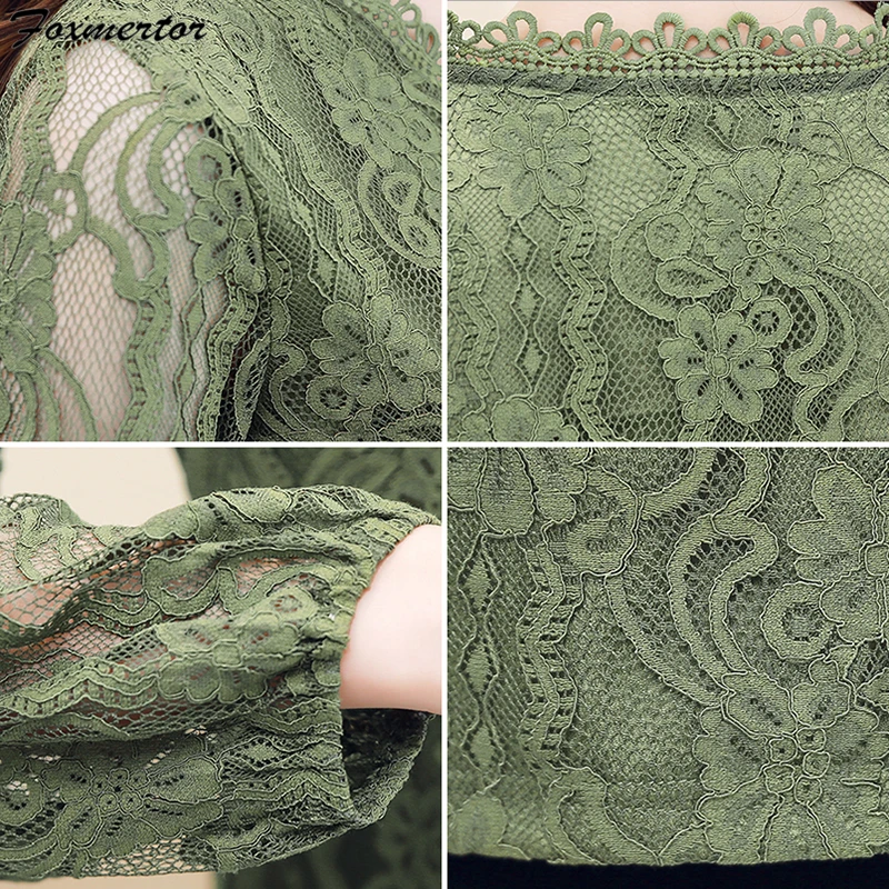 

Foxmertor Autumn Women Casual V-Neck Lace Blouse Shirt 2020 New Fashion Shirts Female Office Long Sleeve Solid Loose Top blusas
