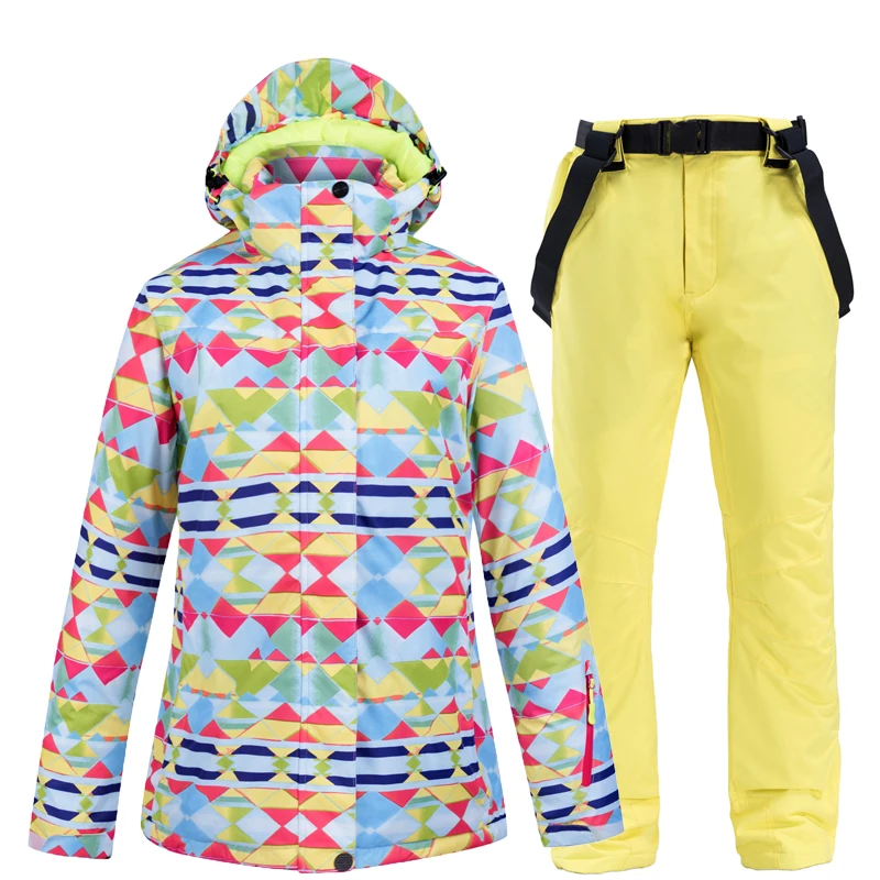 Зимний женский лыжный костюм Женская Высококачественная лыжная куртка + штаны