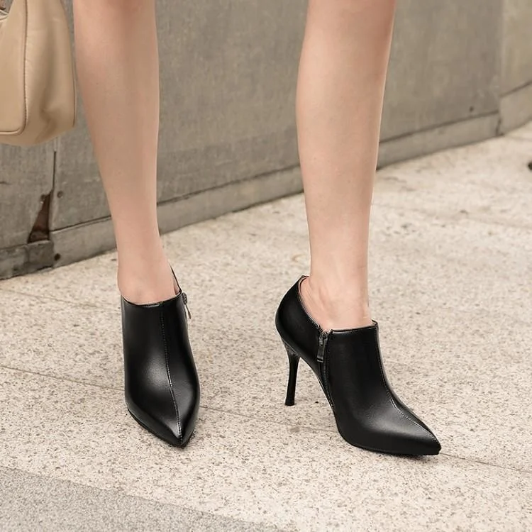 

Small heel short boots 2020 autumn winter new versatile deep mouth professional single shoes net red thin heel low heel bare