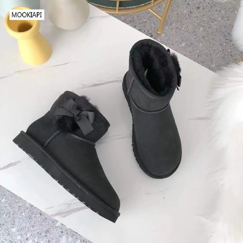 Самая модная австралийская обувь для снега с коротким швом 2019 натуральная кожа