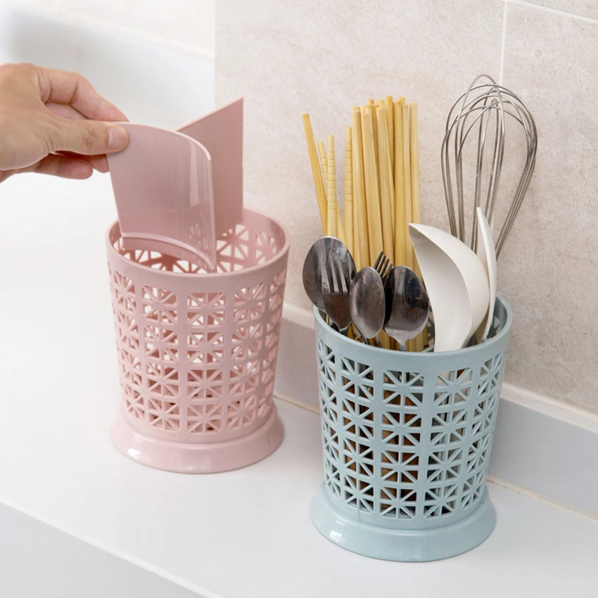 

Plastic Chopsticks Holder Drain Shelf Spoon Fork Rack Household Tableware Hollow Chopsticks Storage Cage Kitchen Cutlery