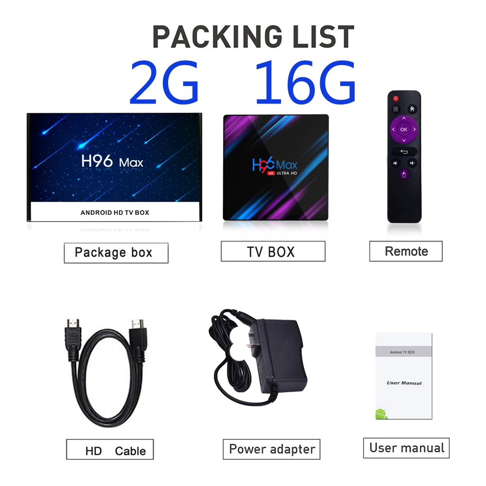 10 шт. h96 max 3318 Smart TV Box Android 0 4 Гб ОЗУ 32 ГБ/64 ПЗУ 4K USB3.0 H.265 телеприставка