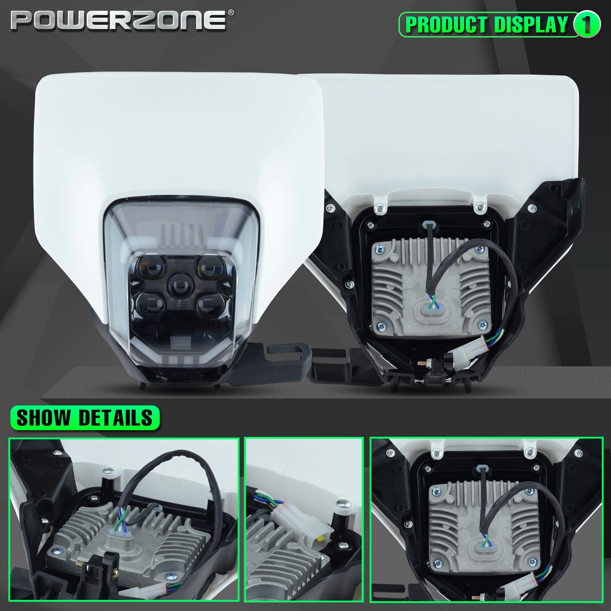 Новый Головной фонарь POWERZONE для мотоцикла 2021 Husqvarna FE250 FE350 FE450 2020 2022 светодиодный