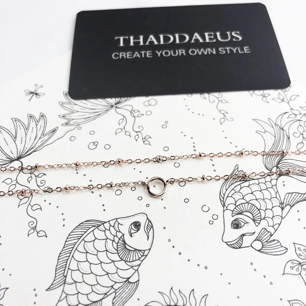 Charm Necklace Rose Gold Color Round Carrier 2020 Spring Fashion Jewelry Europe Link Chain 925 Sterling Silver Gift For Women | Украшения и