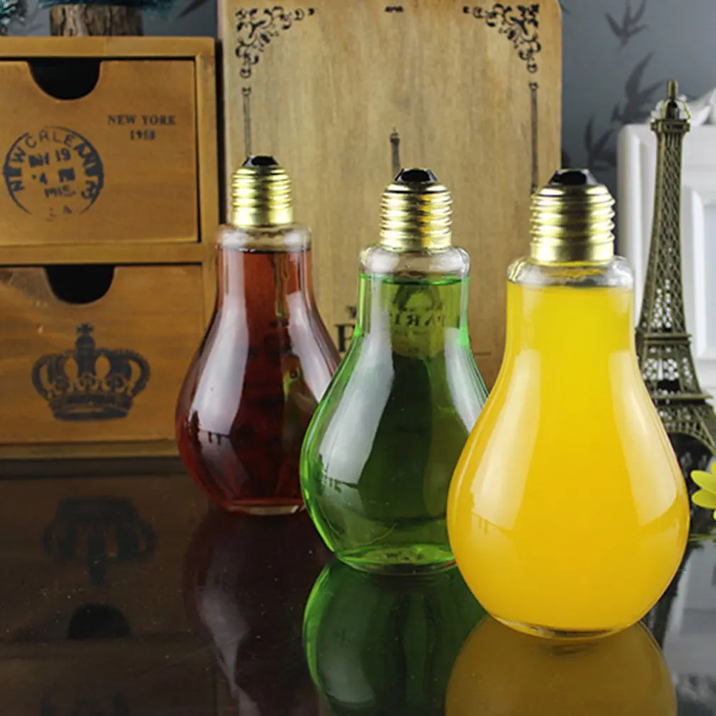 Уникальная летняя бутылка для воды в форме лампочки модная Милая лампа сока