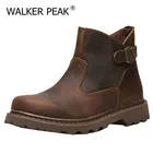 Мужские удобные ботинки из натуральной кожи, коричневые повседневные ботинки для улицы, новинка осенне-зимнего сезона 2021