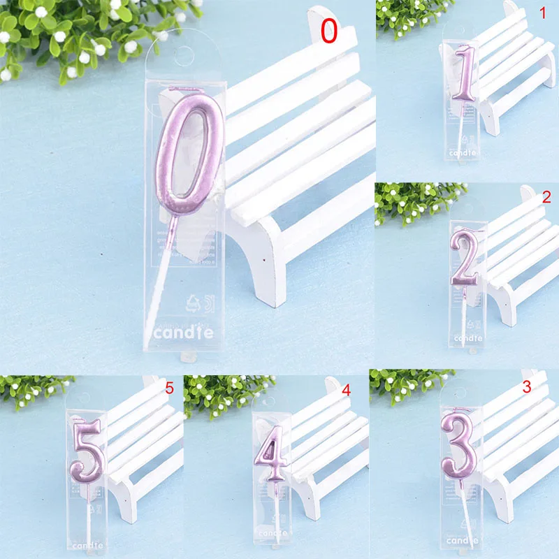 Розовое золото свечи в виде цифр для торта на день рождения 0 1 2 3 4 5 6 7 8 9 топпер