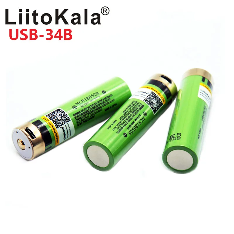 Аккумуляторная батарея LiitoKala литий-ионная USB 3 7 в 18650 мАч | Электроника