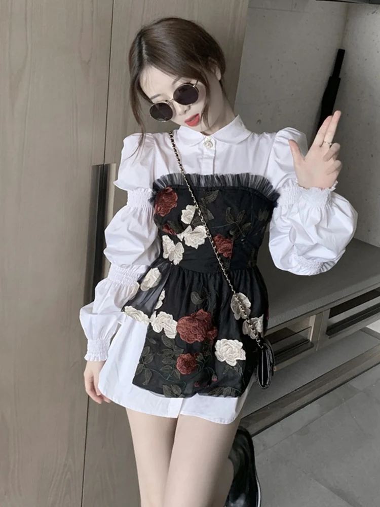 

New French slim foam sleeve dress design for spring dress