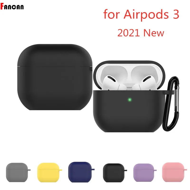 

for AirPods 3 Case Protective Cover with Keychain[Visible Front LED]Shockproof Soft Cases Accessories for AirPods [2021 Release]
