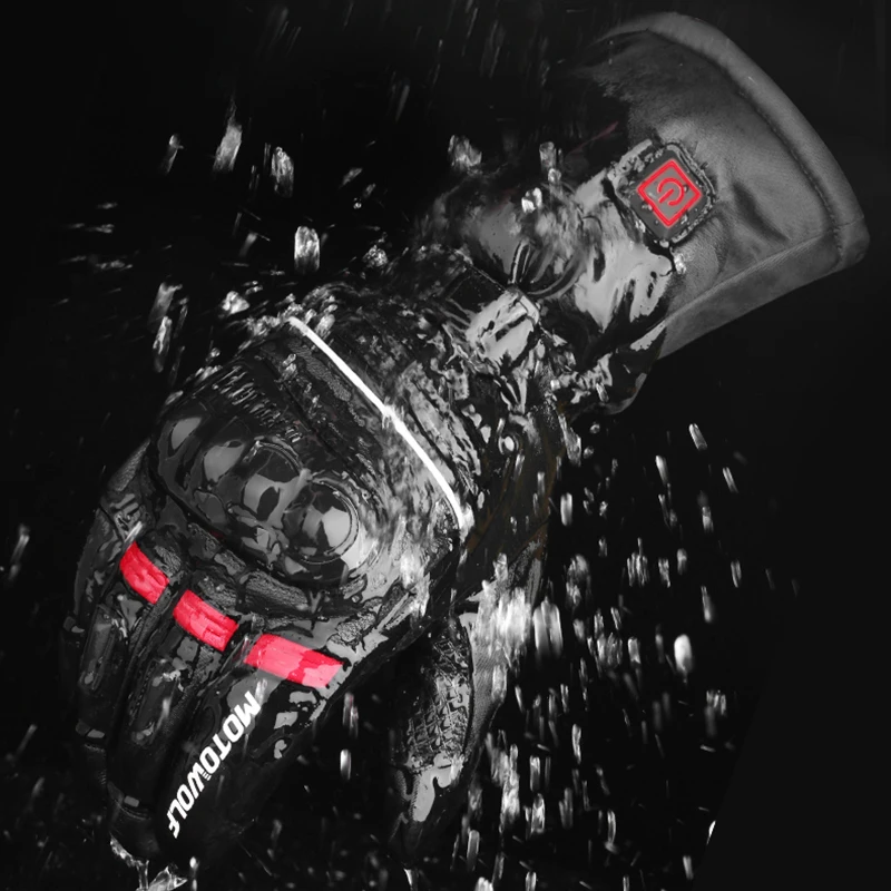 Мотоциклетные перчатки с подогревом зимние теплые лыжные сенсорным экраном