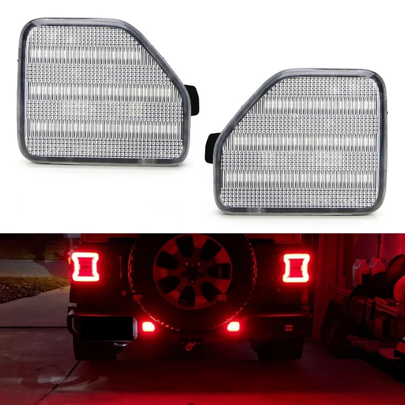 Car Clear Lens Full LED Rear Bumper Reflector Light Kit for Jeep Wrangler JL 2018-2020 |