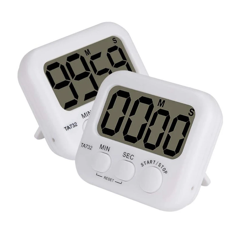 

Digital Timer 2 Pcs Decibel Loud Alarm Countdown Timer Digital Timer Kitchen Timer Stopwatch Timer with Large Digits