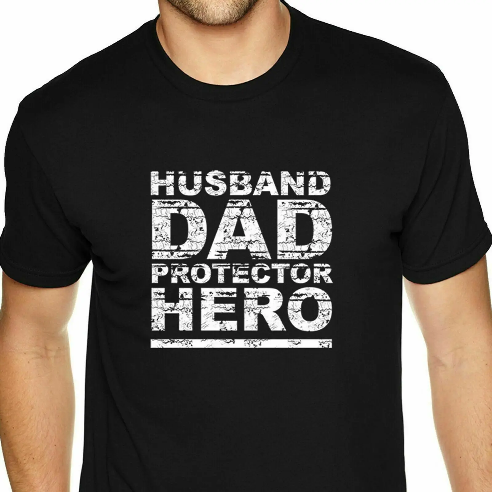 

Mens Husband Dad Protector Hero T-shirt Father's Day Gift Shirt Men