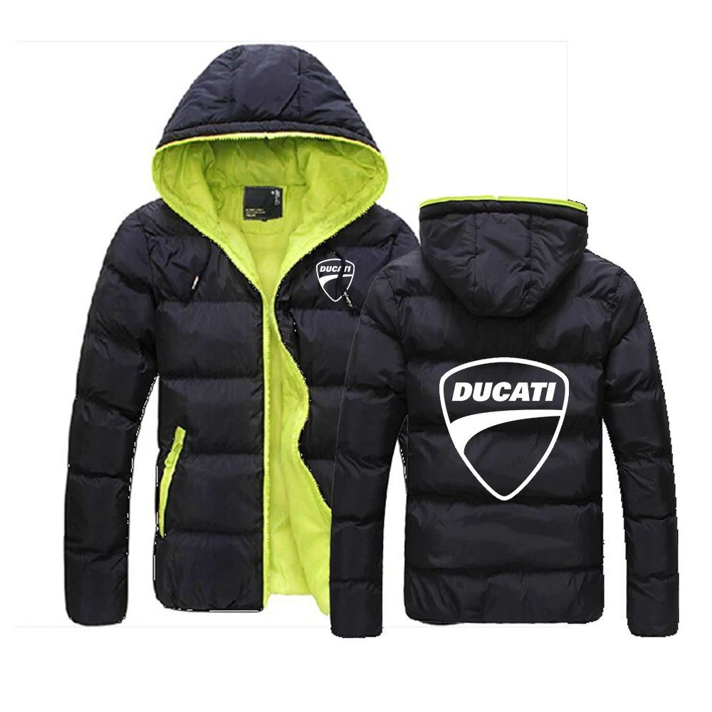 

2021 Winter Men's Ducati Logo Customize Down Warm Jackets Sportwear Zipper Comfortable Coat Hoodies Slim High Street Coat