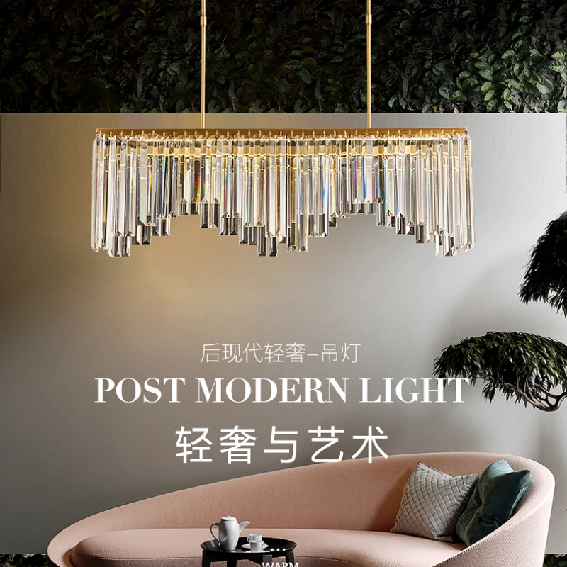 

Postmodern Crystal Chandelier Golden Copper Lamp Body Light Luxury Living room Bar Counter Dining room Chandelier