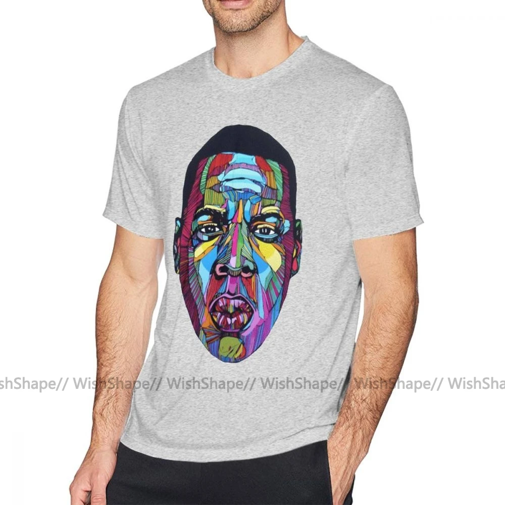 Рэппер футболка Джей Z размера плюс хлопковая с коротким рукавом Базовая Мужская