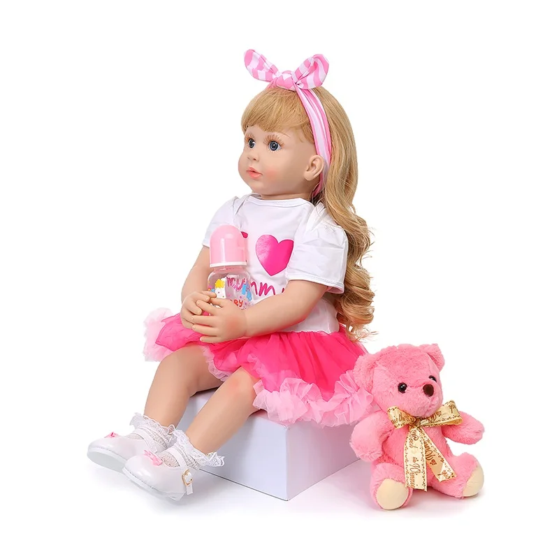 Элегантные куклы Новорожденные 58 см мягкие виниловые модные розовые тканевые